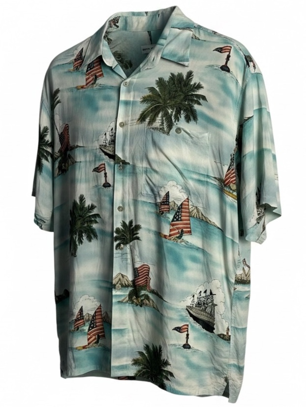 PIERRE CARDIN Vintage Nautical Print Shirt  Size. XL